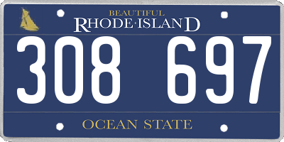 RI license plate 308697