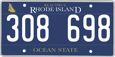 RI license plate 308698