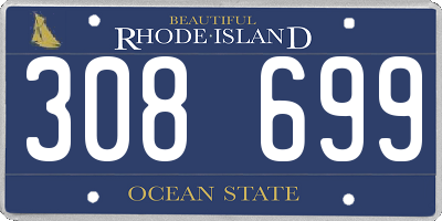 RI license plate 308699