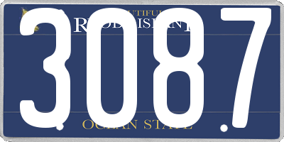 RI license plate 3087
