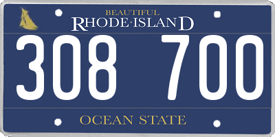 RI license plate 308700