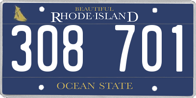 RI license plate 308701