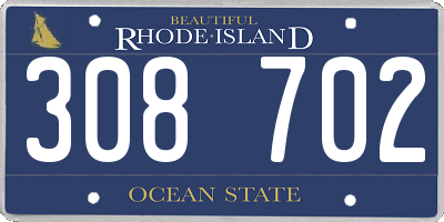RI license plate 308702