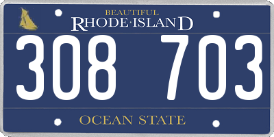 RI license plate 308703
