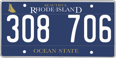 RI license plate 308706