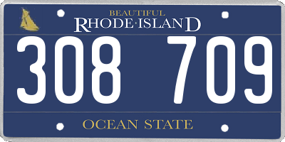RI license plate 308709