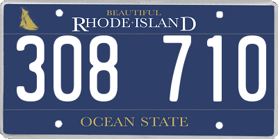 RI license plate 308710