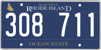 RI license plate 308711