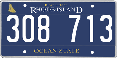 RI license plate 308713