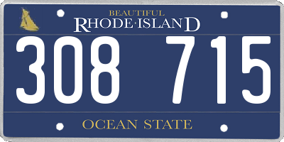 RI license plate 308715