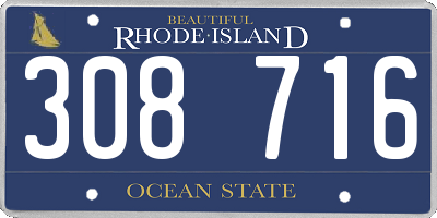 RI license plate 308716