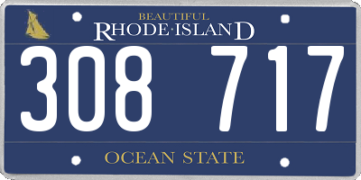 RI license plate 308717