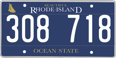 RI license plate 308718