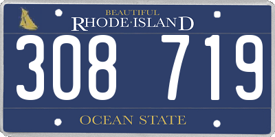 RI license plate 308719