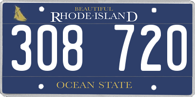 RI license plate 308720