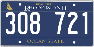 RI license plate 308721