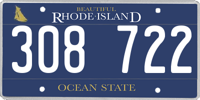RI license plate 308722