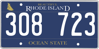 RI license plate 308723