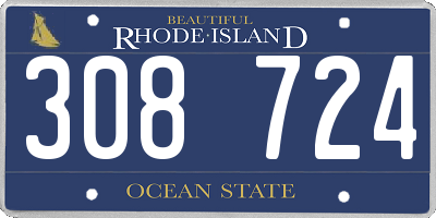 RI license plate 308724