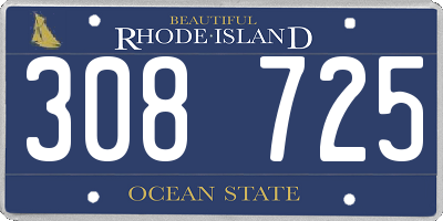 RI license plate 308725