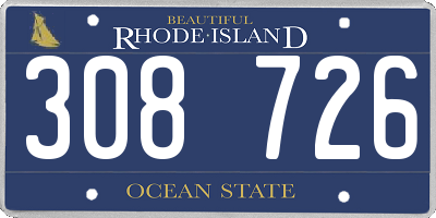 RI license plate 308726