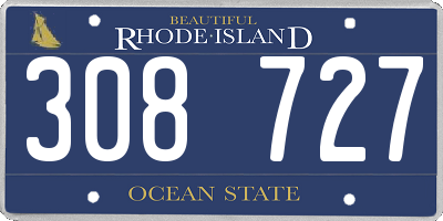 RI license plate 308727