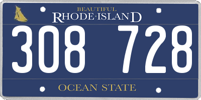 RI license plate 308728