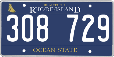 RI license plate 308729