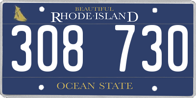 RI license plate 308730