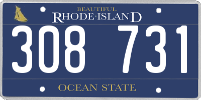 RI license plate 308731