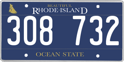 RI license plate 308732
