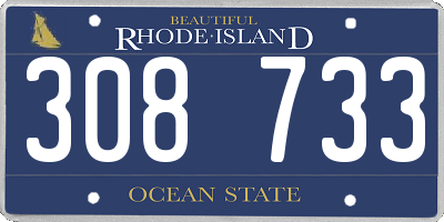 RI license plate 308733