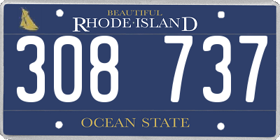 RI license plate 308737
