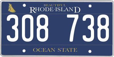 RI license plate 308738