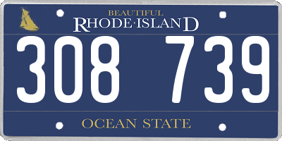 RI license plate 308739
