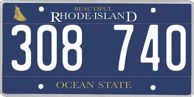 RI license plate 308740