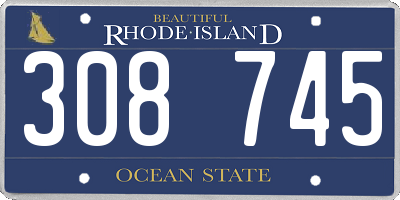 RI license plate 308745