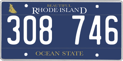 RI license plate 308746