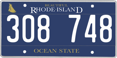 RI license plate 308748