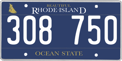 RI license plate 308750