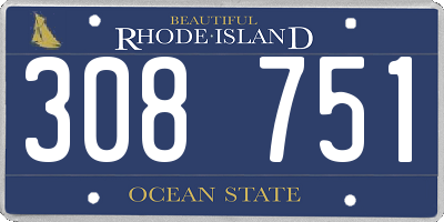 RI license plate 308751