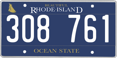 RI license plate 308761