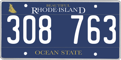 RI license plate 308763