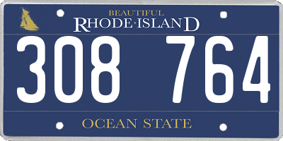 RI license plate 308764