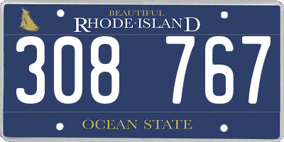 RI license plate 308767