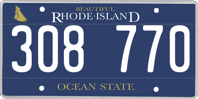 RI license plate 308770