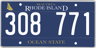 RI license plate 308771