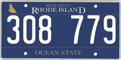 RI license plate 308779