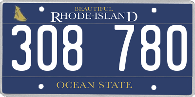 RI license plate 308780