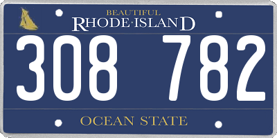 RI license plate 308782